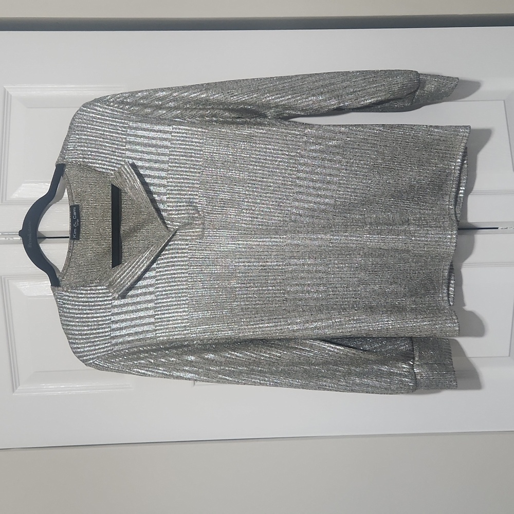 Jim and Cami: metallic gold and silver top: Size large: